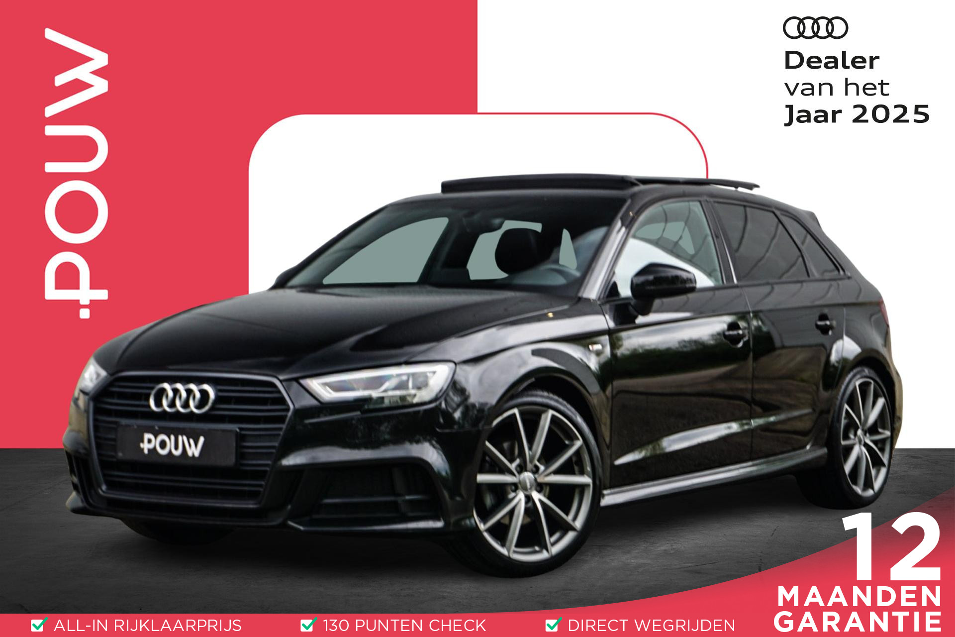 Audi A3 Sportback 1.5 TFSI 150pk CoD S Line | Panoramadak | 19" LMV | Navigatie | PDC