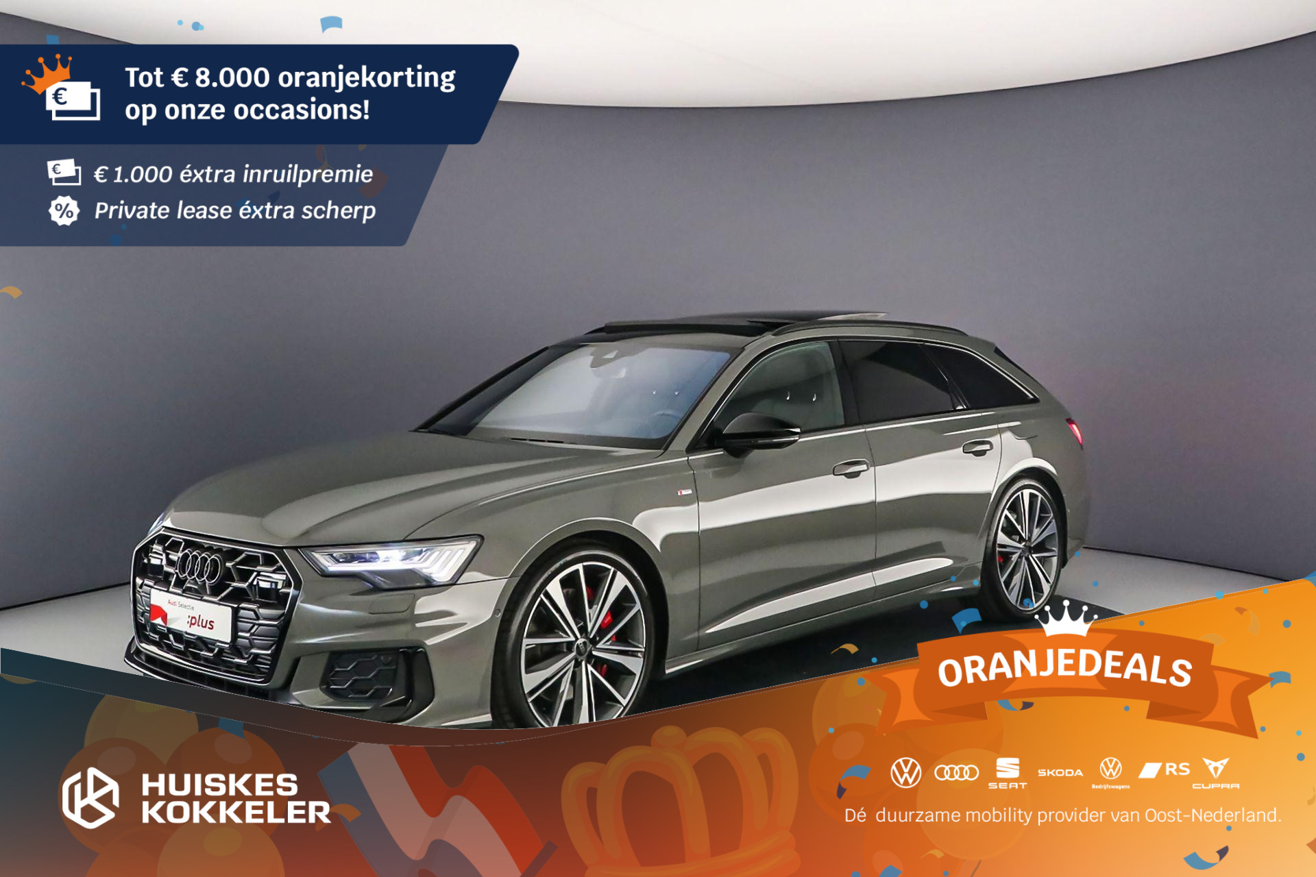 Audi A6 Avant 55 TFSI e S Edition Comp. | Pano | B&O | Head Up | Trekhaak | HD-Matrix | 21 inch | Akoestische Glas | Adapt. Cruise | S-Line | 360Cam |