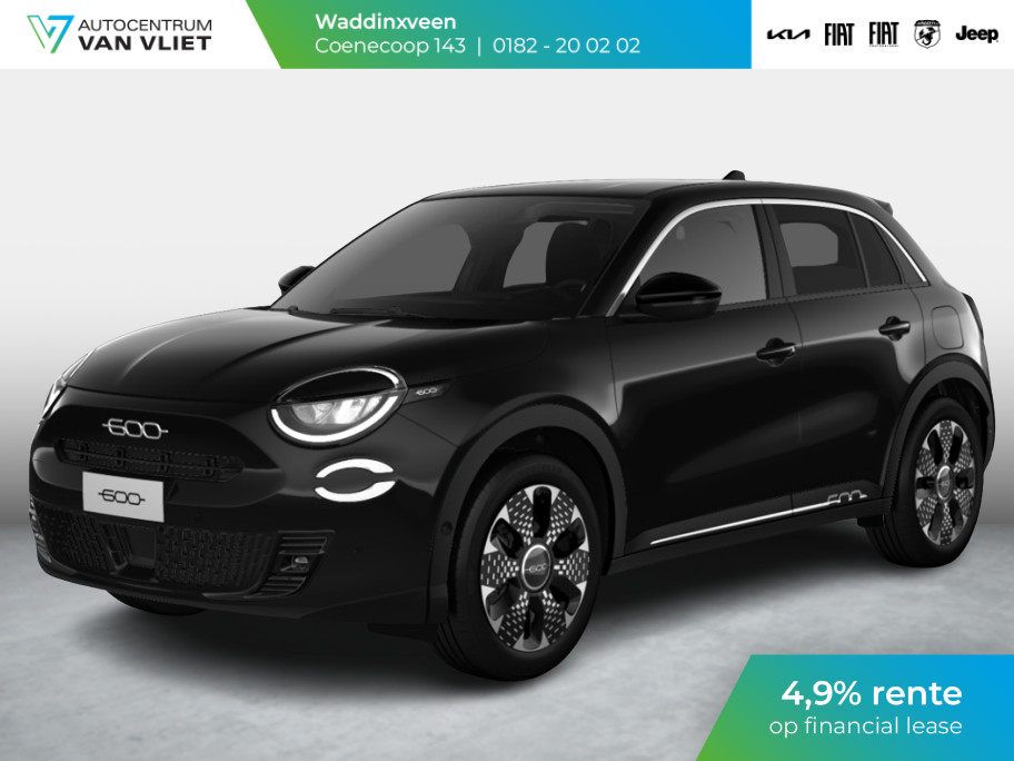 Fiat 600 1.2 Hybrid La Prima | Leder | Stoelmassage | Trekhaak | Camera| Carplay | Adapt. Cruise | Winter Pack