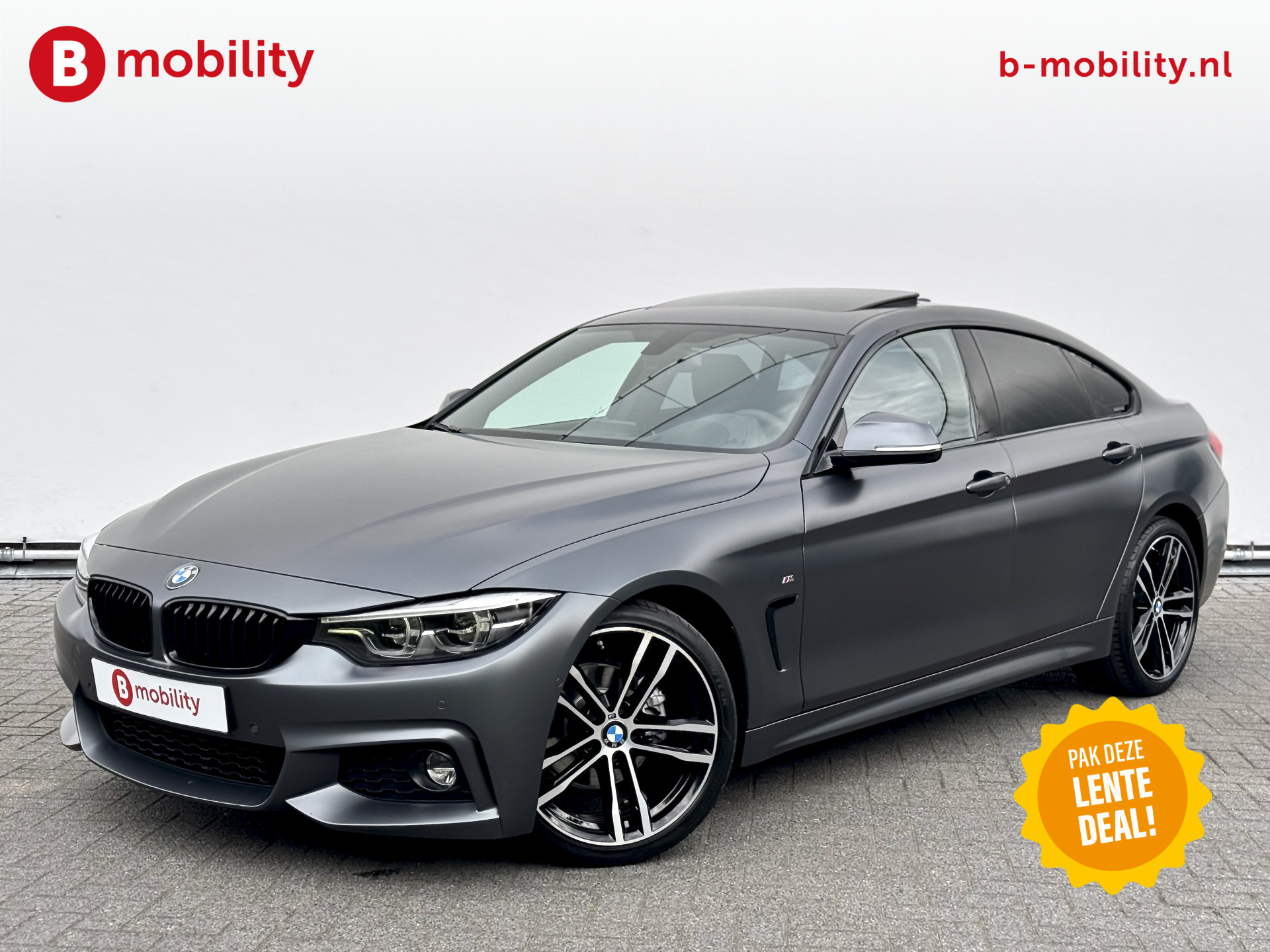 BMW 4 Serie Gran Coupé 420i High Executive M-Sport INDIVIDUAL FROZEN DARK GREY | Head-up Display | Schuif/Kanteldak | Harman-Kardon | Achteruitrijcamera