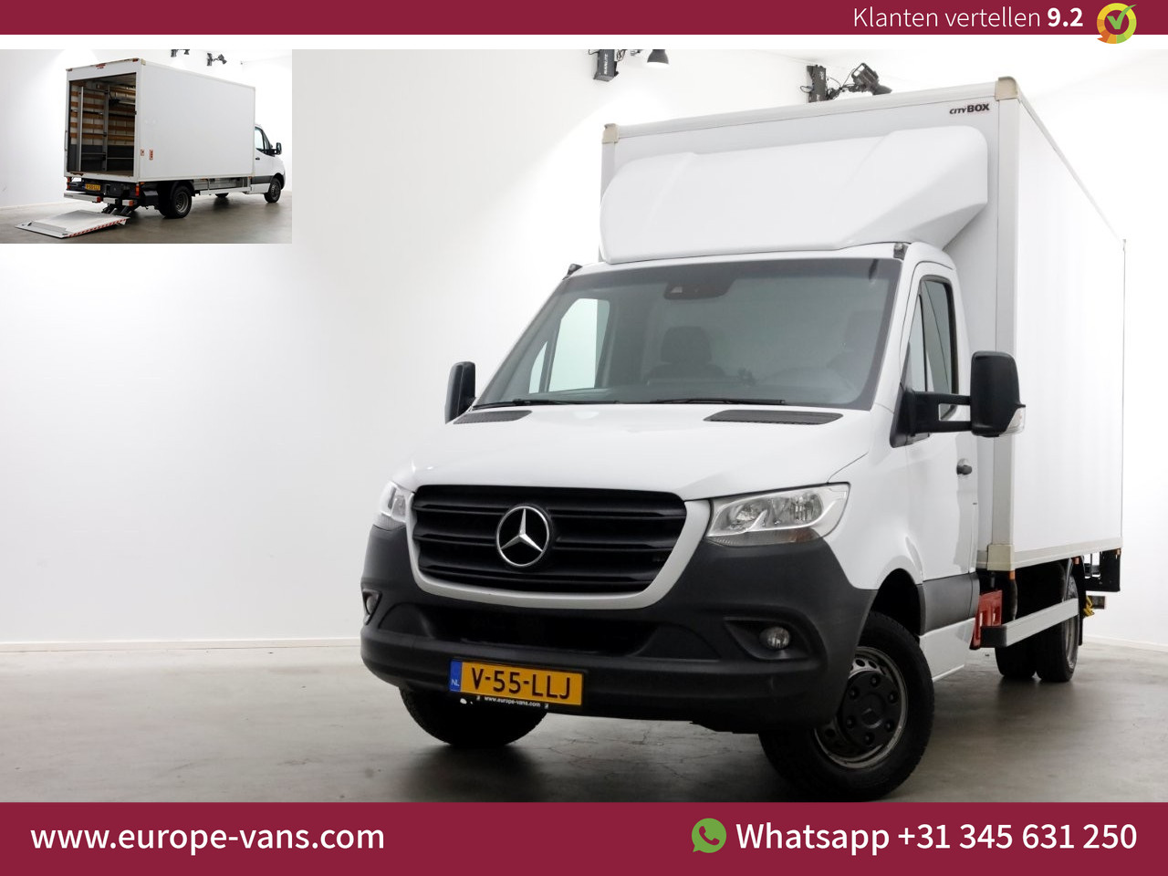 Mercedes-Benz Sprinter 516 CDI 163pk E6 7G Automaat Bakwagen met rolluik en laadklep 1000kg 02-2020