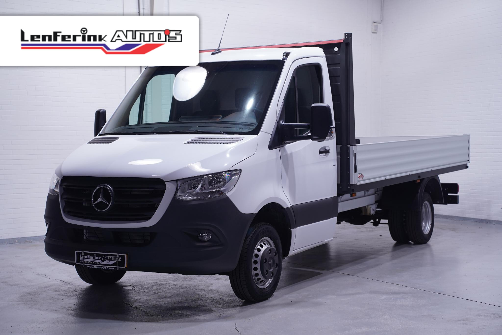 Mercedes-Benz Sprinter 515 CDI 150 pk Pick Up / Open Laadbak Dubbel Lucht Airco, Apple Carplay, Cruise Control, Nieuw ongebruikt 3-Zits