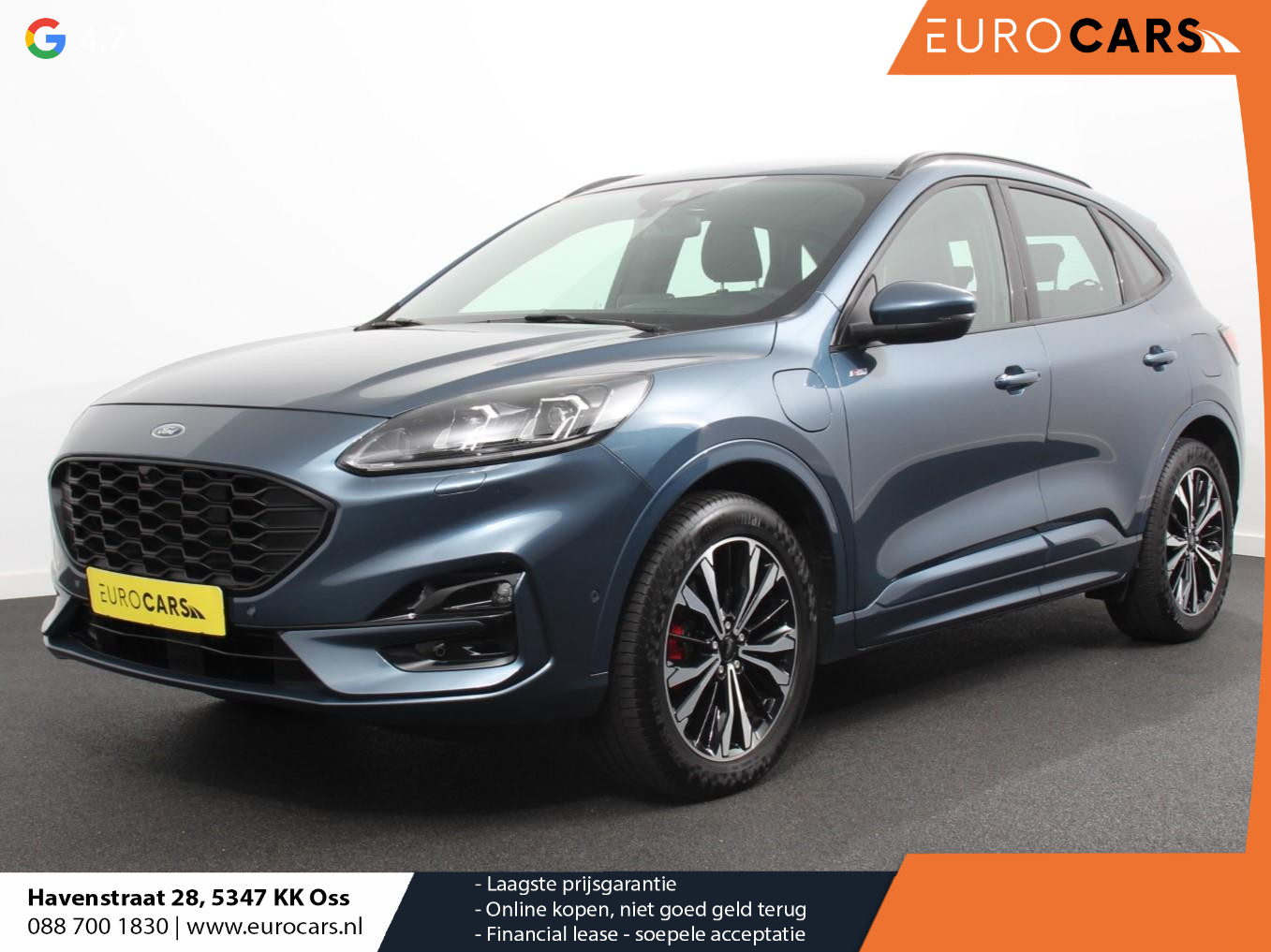 Ford Kuga 2.5 PHEV 224pk ST-Line X Automaat Adaptieve cruise control Parkeersensoren Afneembare trekhaak Navigatie LED Elektrische kofferbak Verwarmde voorstoelen Climate control HUD