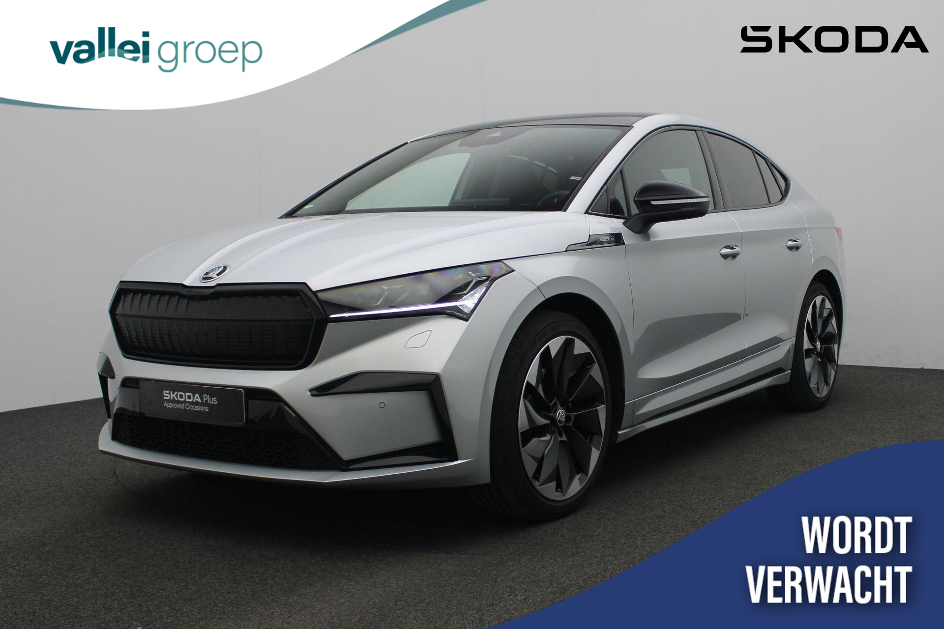 Škoda Enyaq Coupe iV 60 Sportline 179 pk 58 kWh | Panoramadak | Matrix LED | Leder/alcantara | Geheugenstoel | Achteruitrijcamera | Stoelverwarming | Navigatie