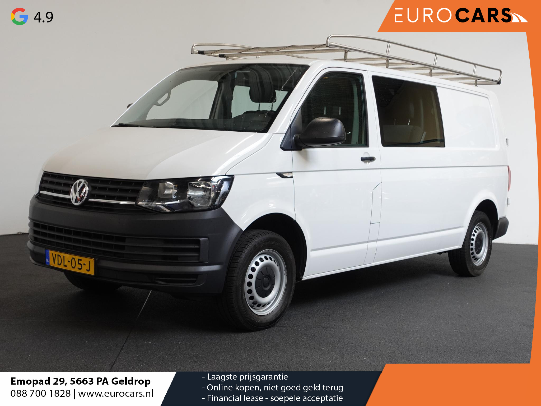 Volkswagen Transporter T6 L2H1 102pk Dubbele cabine Airco Cruise Trekhaak Imperiaal Bluetooth