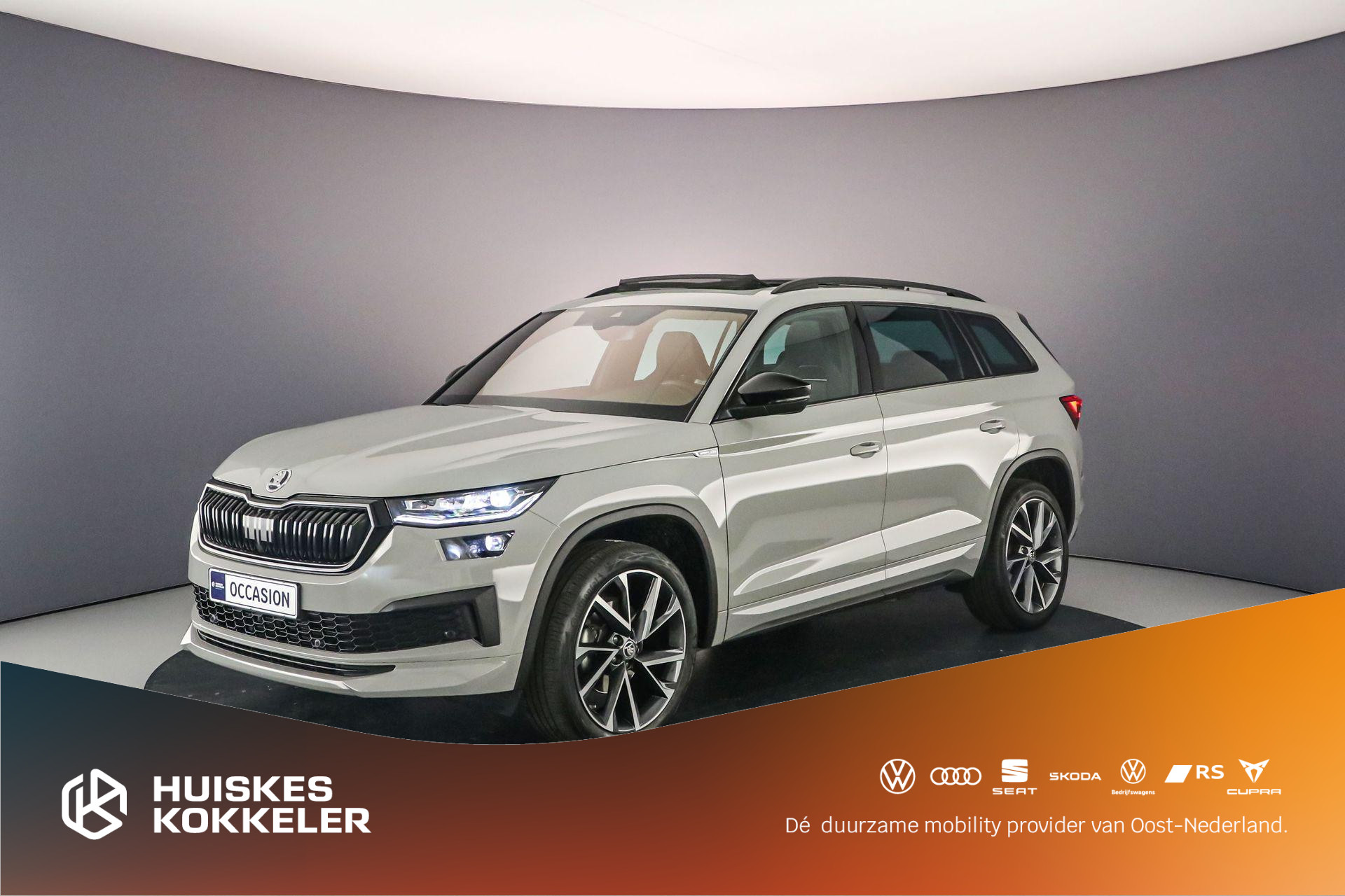 Škoda Kodiaq Sportline Business 1.5 TSI 150pk DSG Automaat Trekhaak, Panoramadak, Lederen bekleding, Adaptive cruise control, Elektrische achterklep, Achteruitrijcamera
