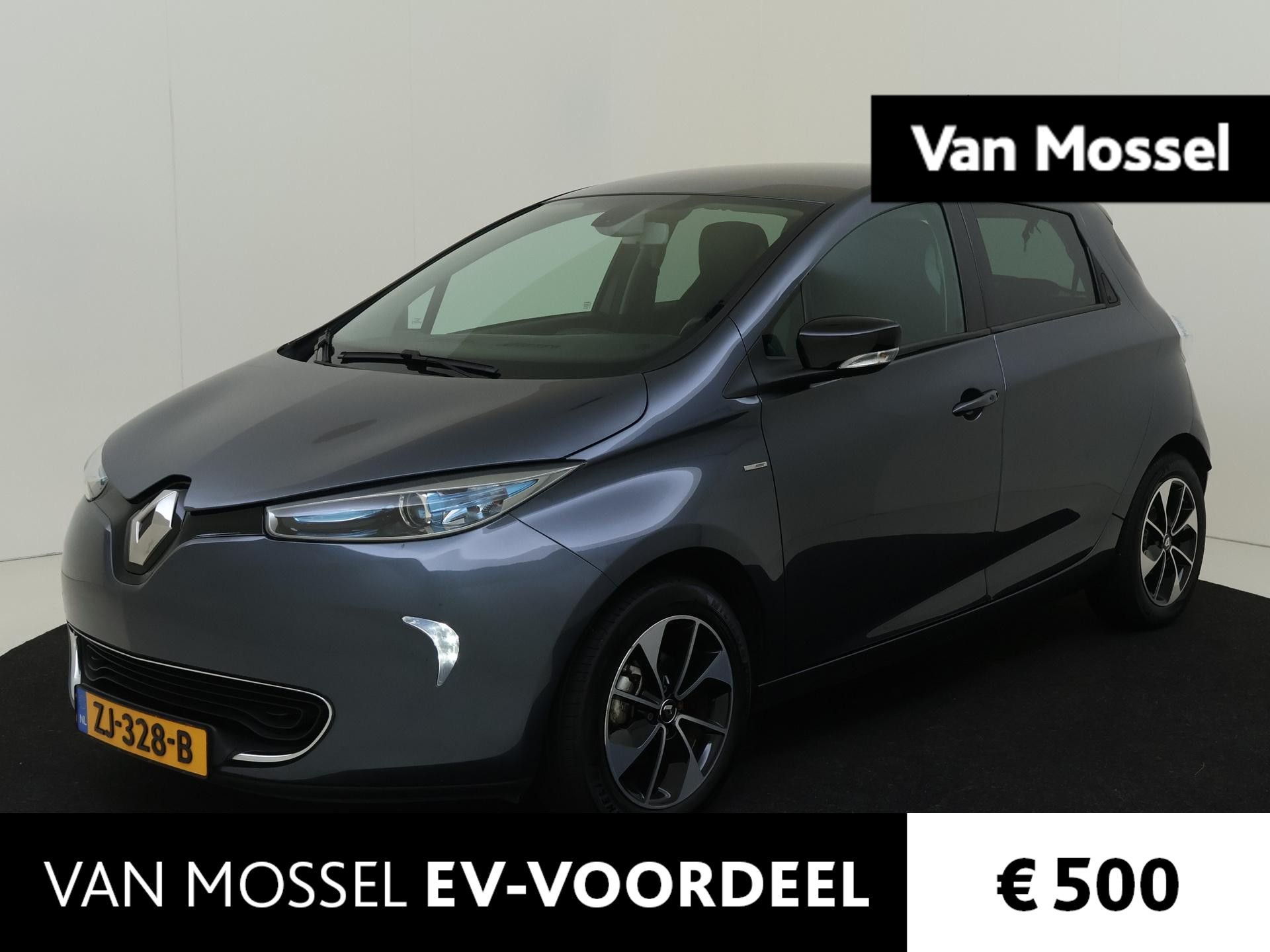 Renault ZOE R110 Iconic 41 kWh (ex Accu) Huuraccu vanaf € 64,- pm |airco (automatisch) |cruise control| kunstlederen/stof bekleding| lichtmetalen velgen 16"| navigatiesysteem full map| voorstoelen verwarmd