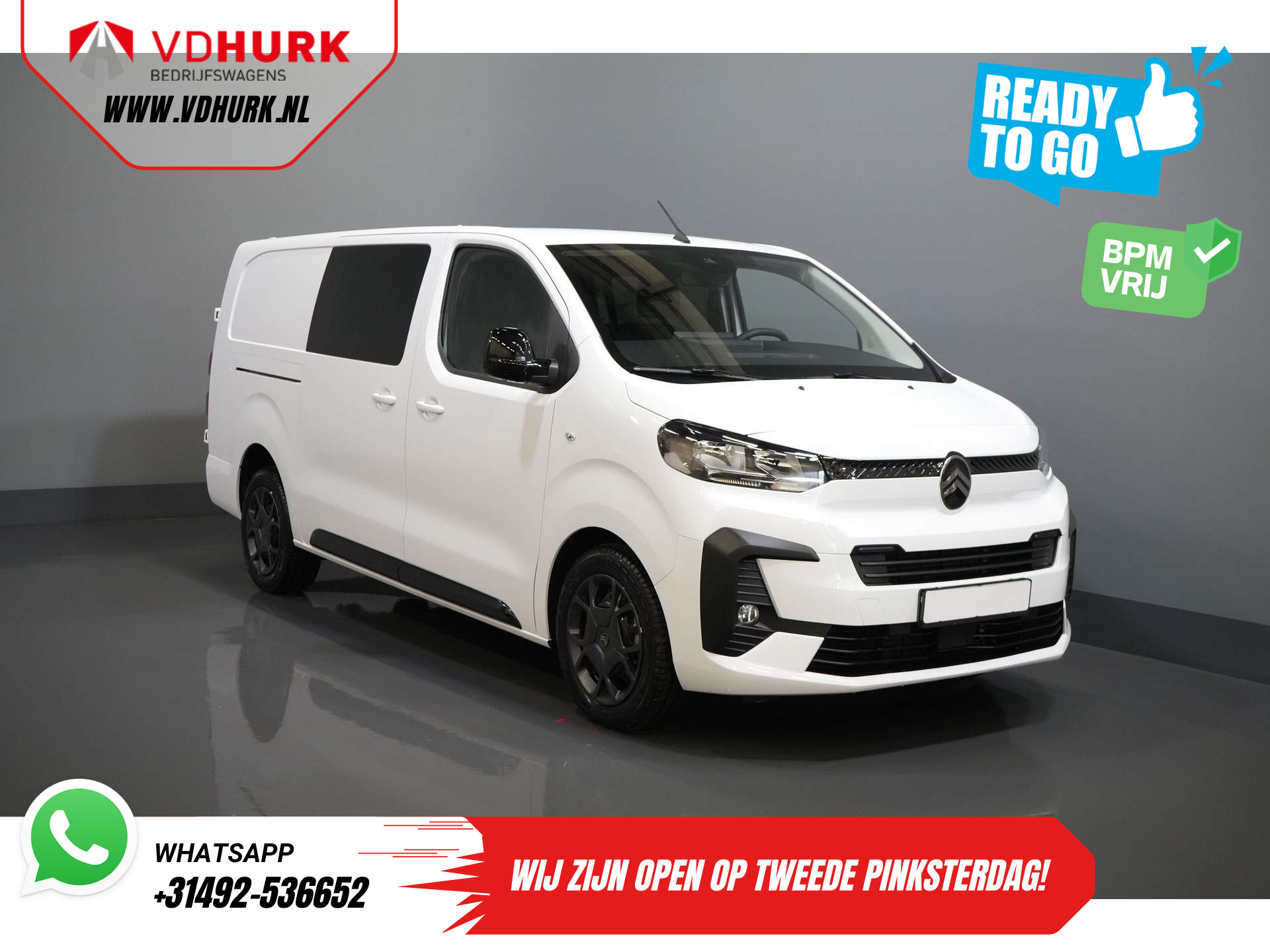 Citroën Jumpy 2.0 HDI 180 pk Aut. DC Dubbel Cabine BPM VRIJ! 2x Schuifdeur/ Virtual Cockpit/ Navi/ Carplay/ Camera/ PDC/ Cruise/ Trekhaak/ Airco