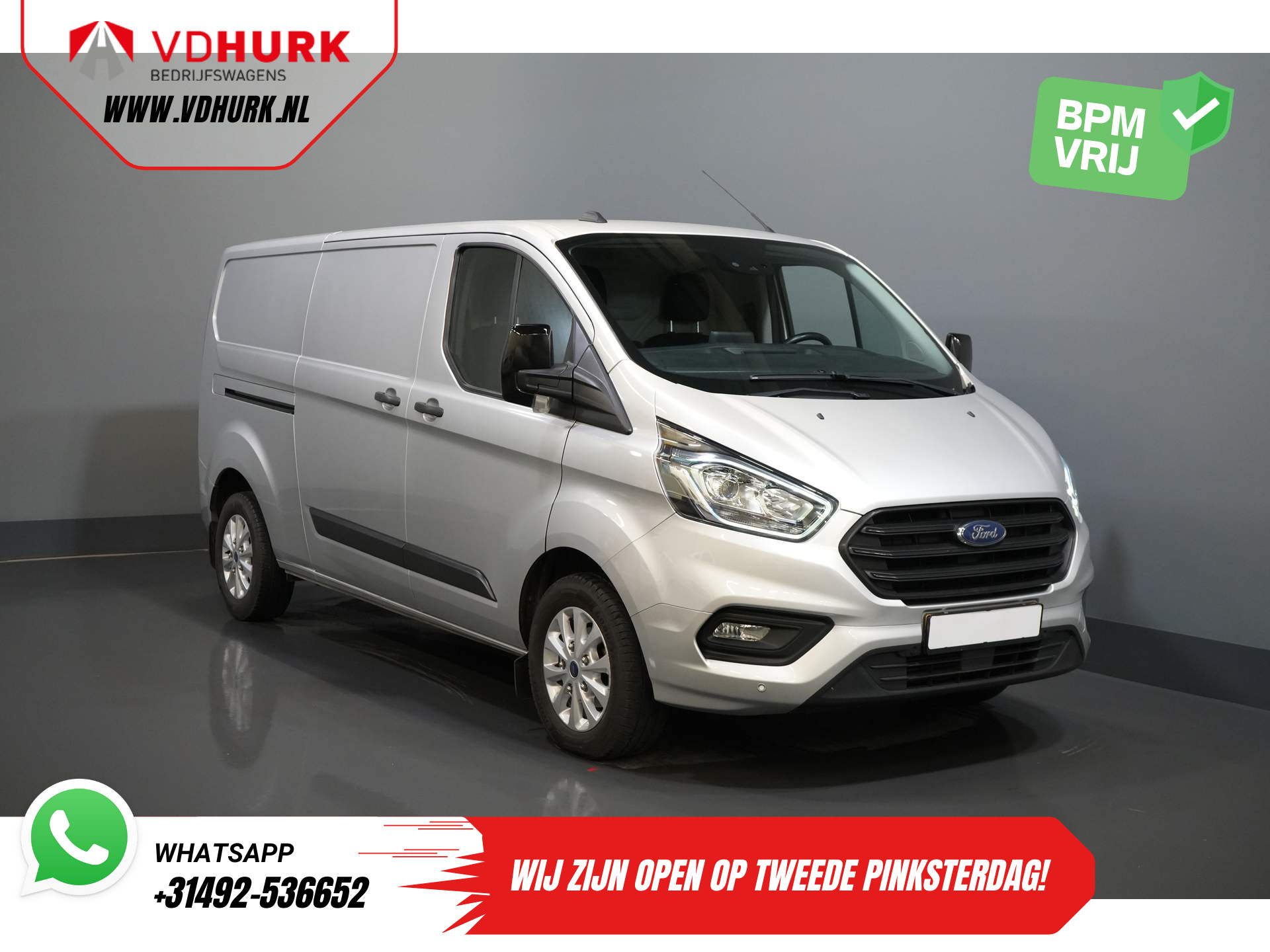 Ford Transit Custom 2.0 TDCI 130 pk L2 BPM VRIJ! NL Auto/ Carplay/ Camera/ PDC/ Cruise/ LMV/ Trekhaak