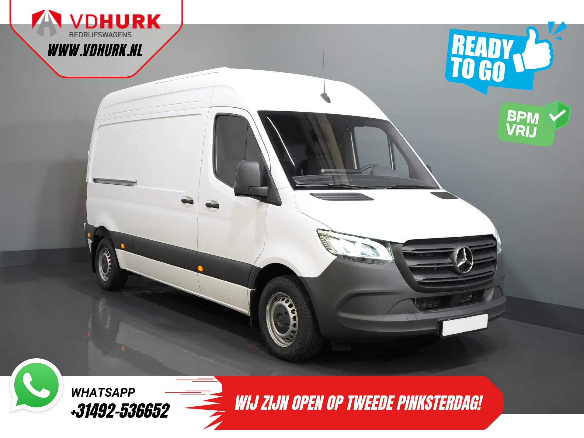 Mercedes-Benz Sprinter 211 Aut. L2H2 BPM VRIJ/ LED/ Standkachel/ Stoelverw./ Climate/ Carplay/ Camera/ Cruise/ Trekhaak