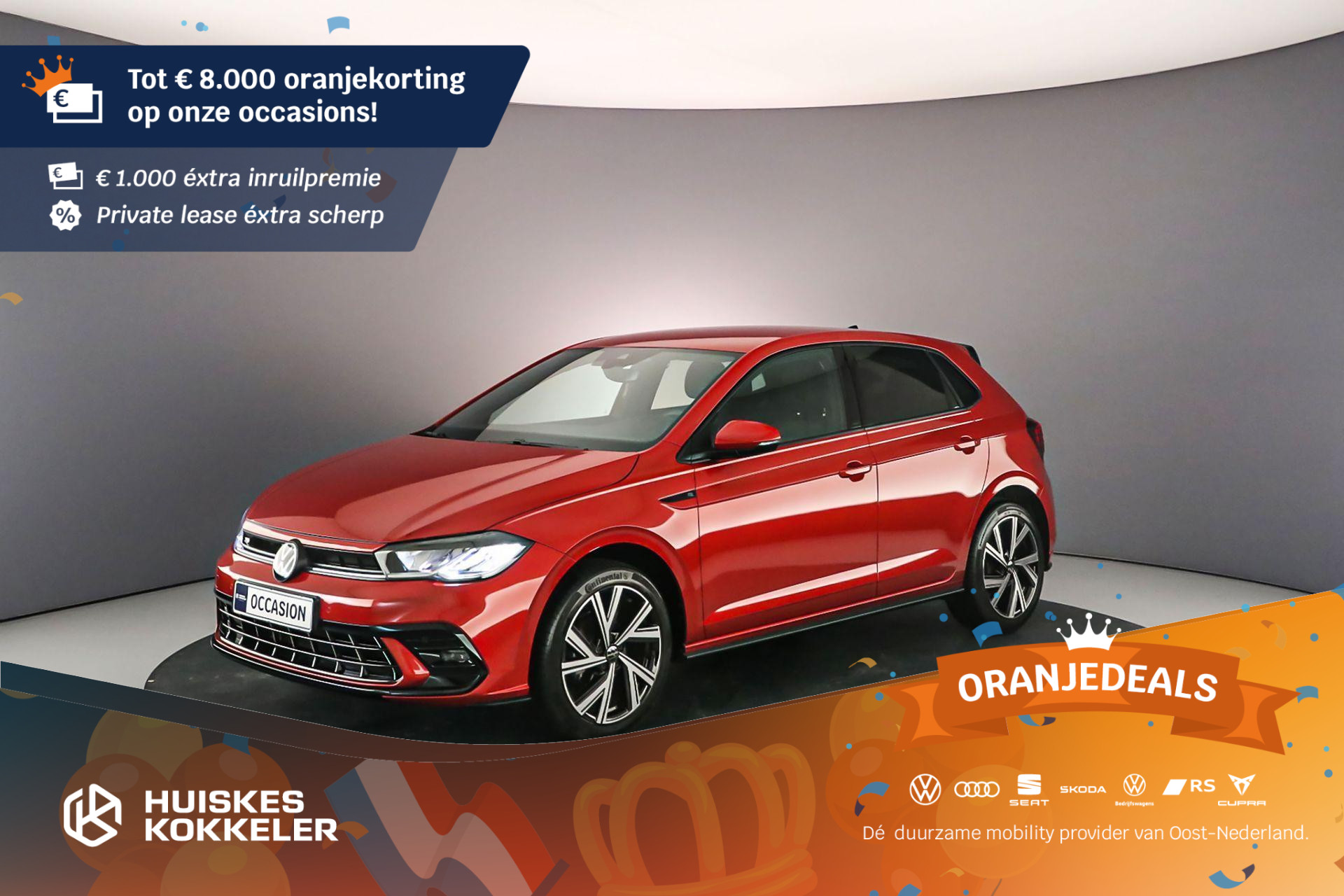 Volkswagen Polo R-Line 1.0 TSI 95pk DSG Automaat Achteruitrijcamera, Adaptive cruise control, DAB, Radio, App connect, Airco, Parkeersensoren, LED koplampen
