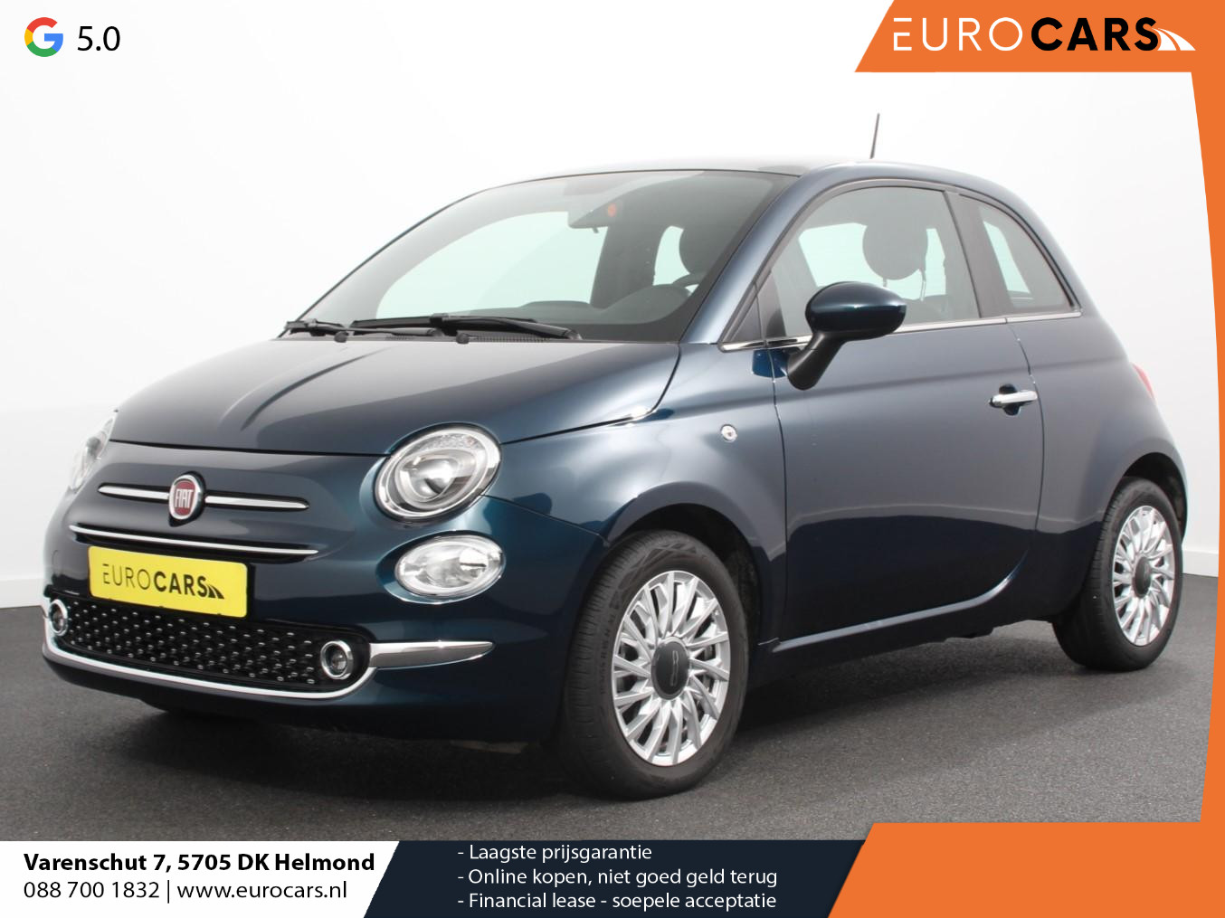 Fiat 500 1.0 Hybrid Dolcevita Finale Panorama dak Climate Control Cruise Control Navigatie Apple Carplay/Android Auto Dab Digitale Cockpit Parkeer Sensoren  Lichtmetalen Velgen Led