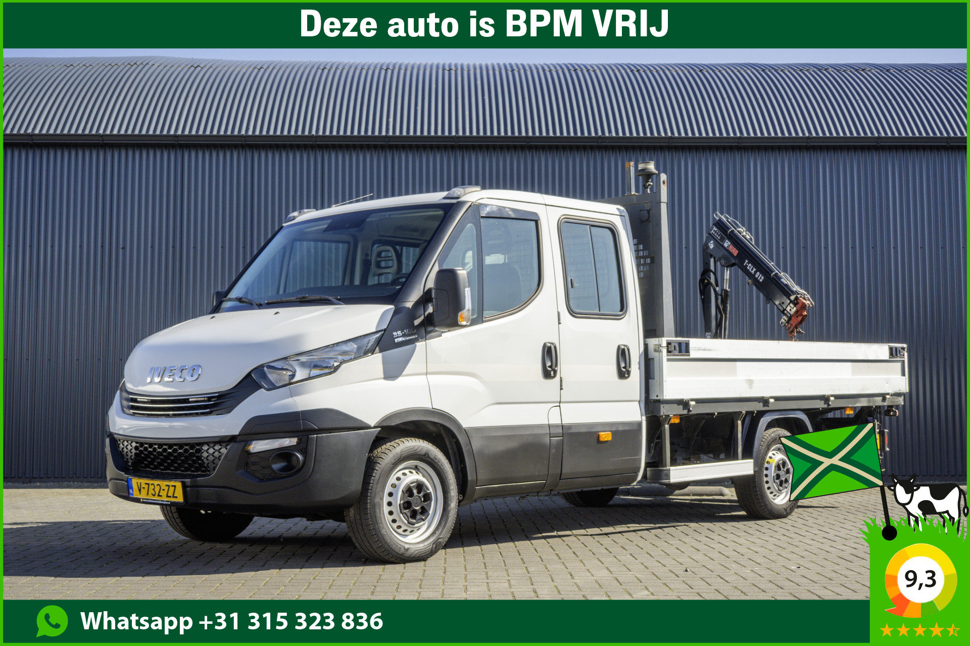 Iveco Daily 35S18D | 3.0 180PK | Hiab 013 | 3.5T Trekgewicht | Automaat | Climate | Camera | Euro 6