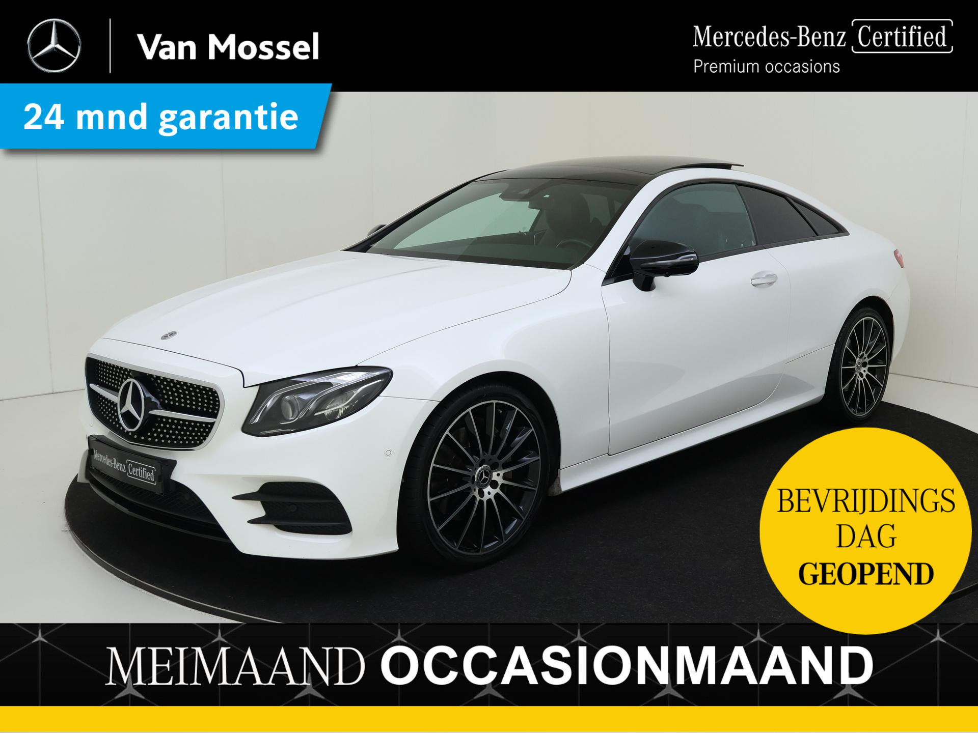 Mercedes-Benz E-Klasse Coupé 200 Premium Plus AMG /Panoramadak / Night pakket/ 20 Inch / Burmester /Memory stoelen