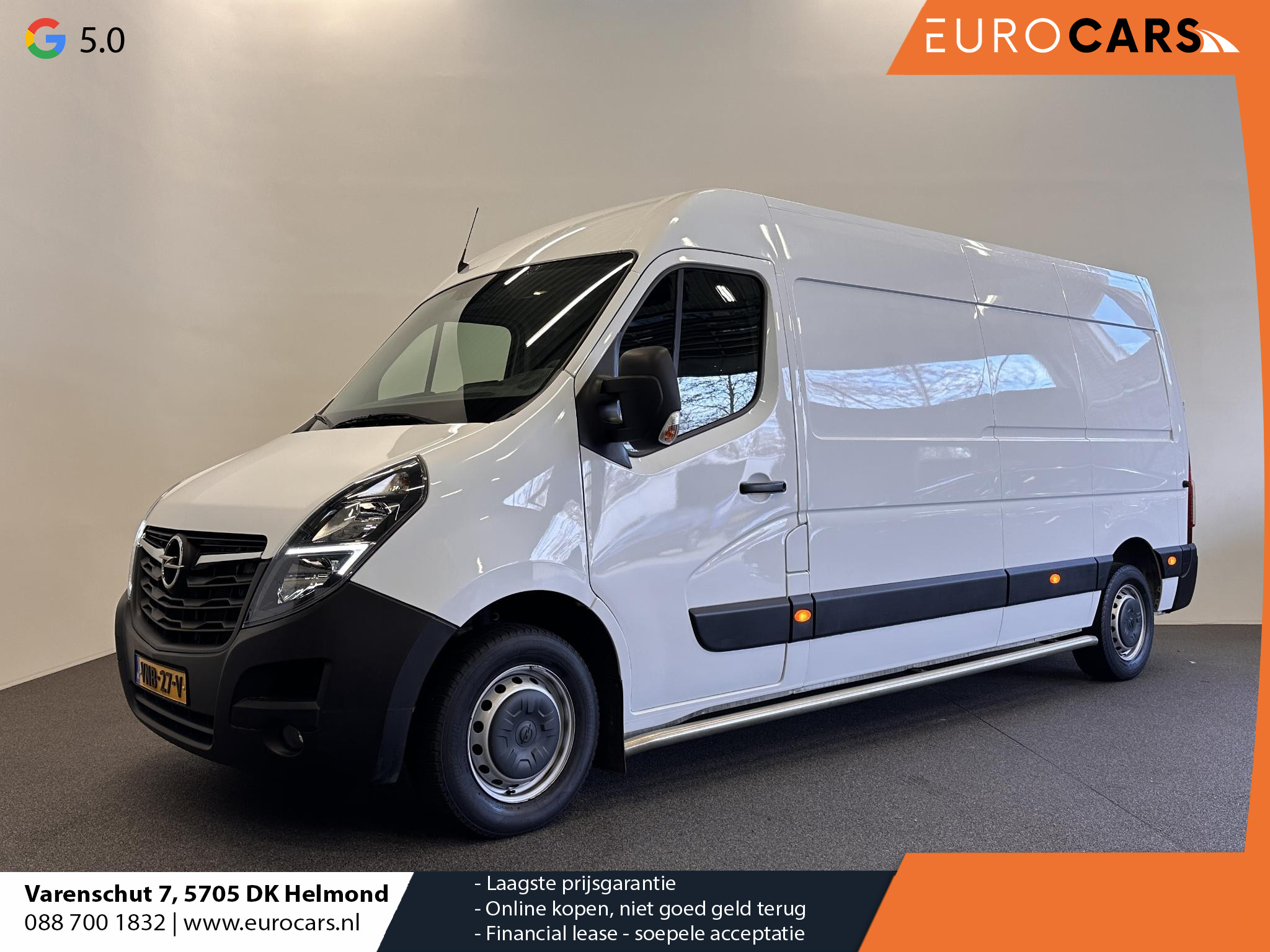 Opel Movano 135pk L3H2 AircoECC Navi DAB+ Cruise Control Camera parkeersensoren 270 Gr Achterdeuren 3-Zits Zeer Nette Bus!