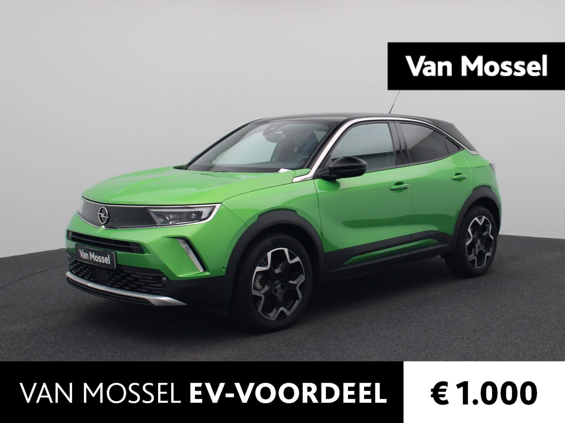 Opel Mokka-e Ultimate 50-kWh | Warmtepomp | Apple-Android Play | Navi | Adaptive Cruise | Camera | PDC V+A | Keyless Go+Entry | Matrix LED | Sfeerverlichting | Half-Leder |