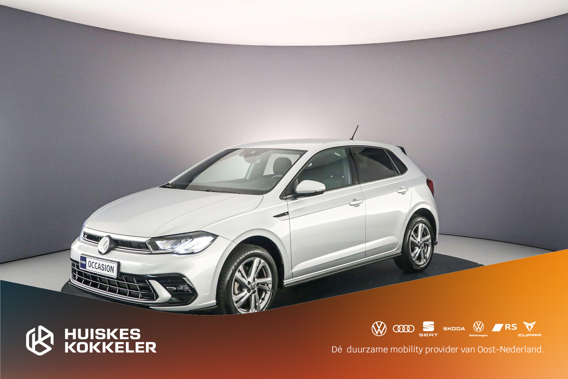 Volkswagen Polo R-Line 1.0 TSI 115pk DSG Automaat Adaptive cruise control, Achteruitrijcamera, Parkeersensoren, Airco, DAB, Radio, Bluetooth, App connect, LED verlichting