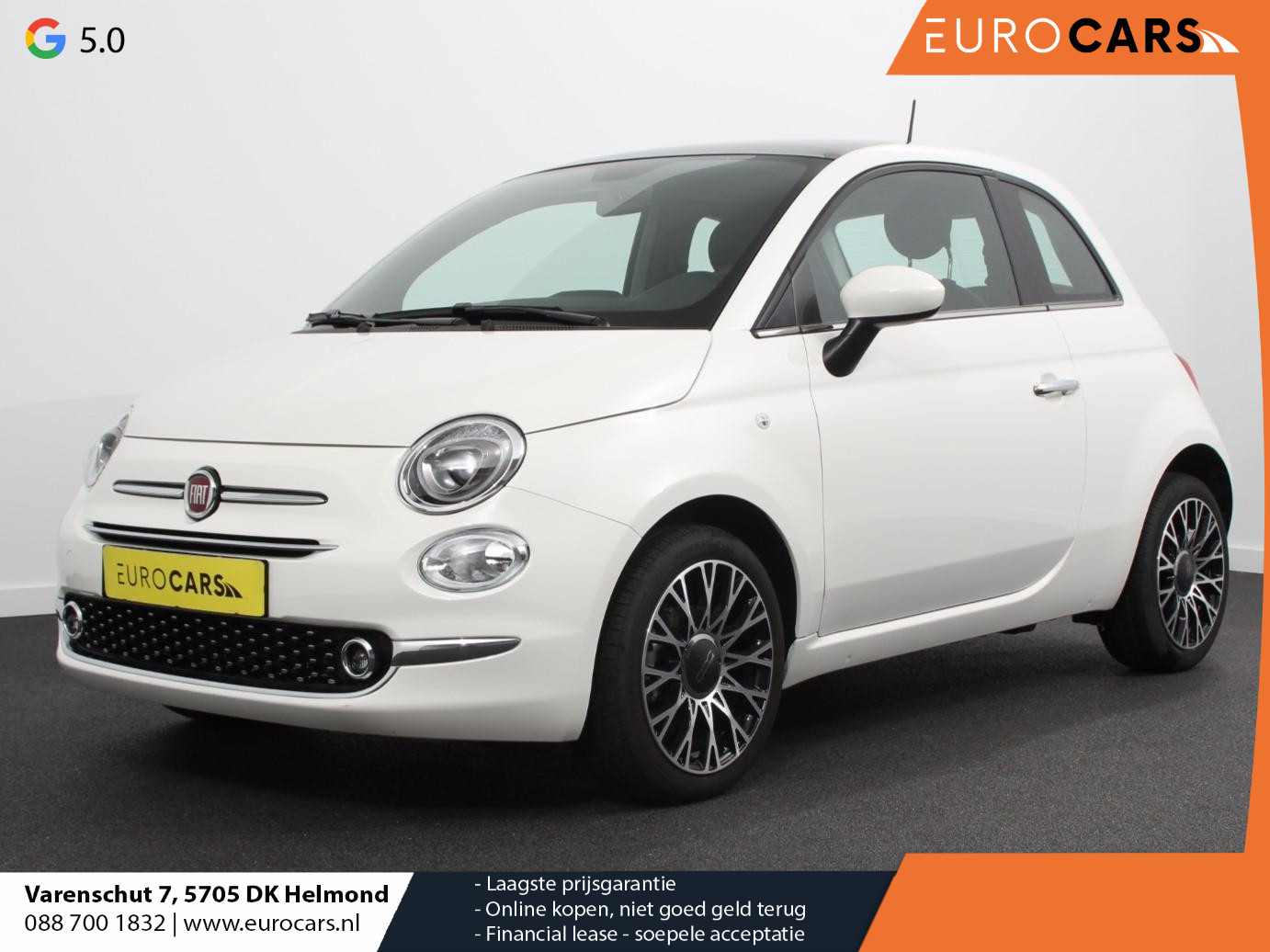 Fiat 500 1.0 Hybrid Dolcevita Finale Panorama dak Airco Cruise Control Navigatie Apple Carplay/Android Auto Dab Digitale Cockpit Parkeer Sensoren  Lichtmetalen Velgen 16" Led