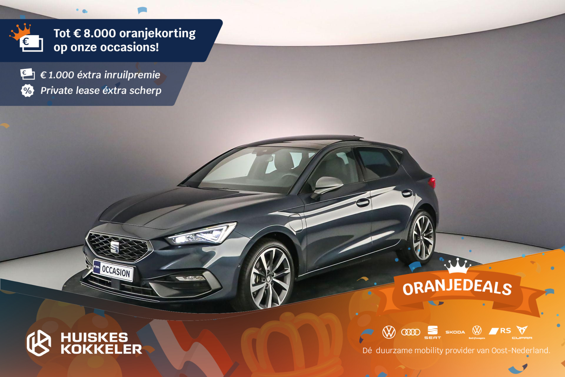 SEAT Leon FR Business Intense 1.4 TSI e-Hybrid 204pk DSG Automaat Panoramadak, Adaptive cruise control, Navigatie, Stuurwiel verwarmd, Achteruitrijcamera, Stoelverwarming