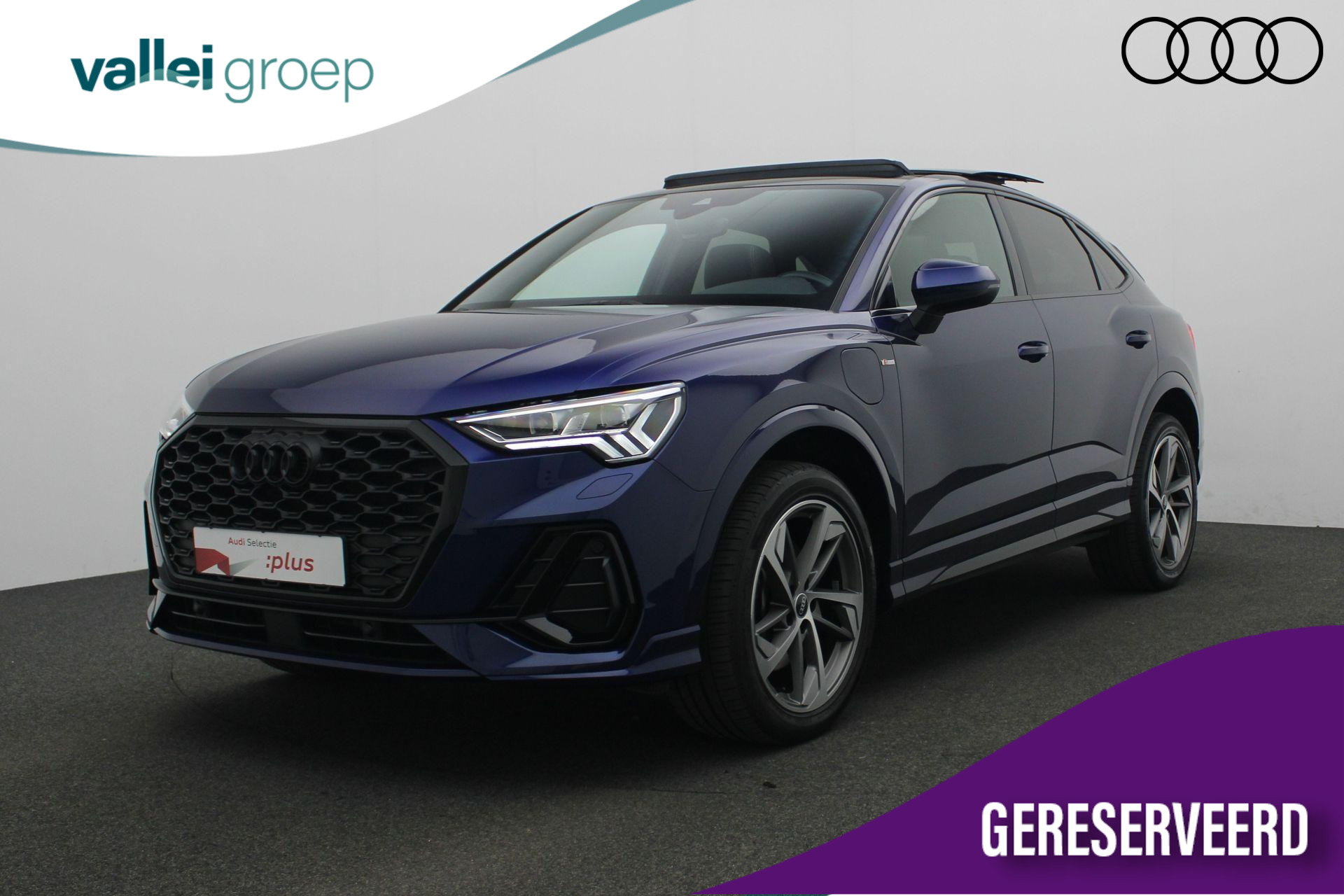 Audi Q3 Sportback 45 TFSI e 245 pk S-tronic S Edition / S-Line | Panoramadak | Matrix LED | Demperregeling | Leder/alcantara | Achteruitrijcamera | Alcantara delen