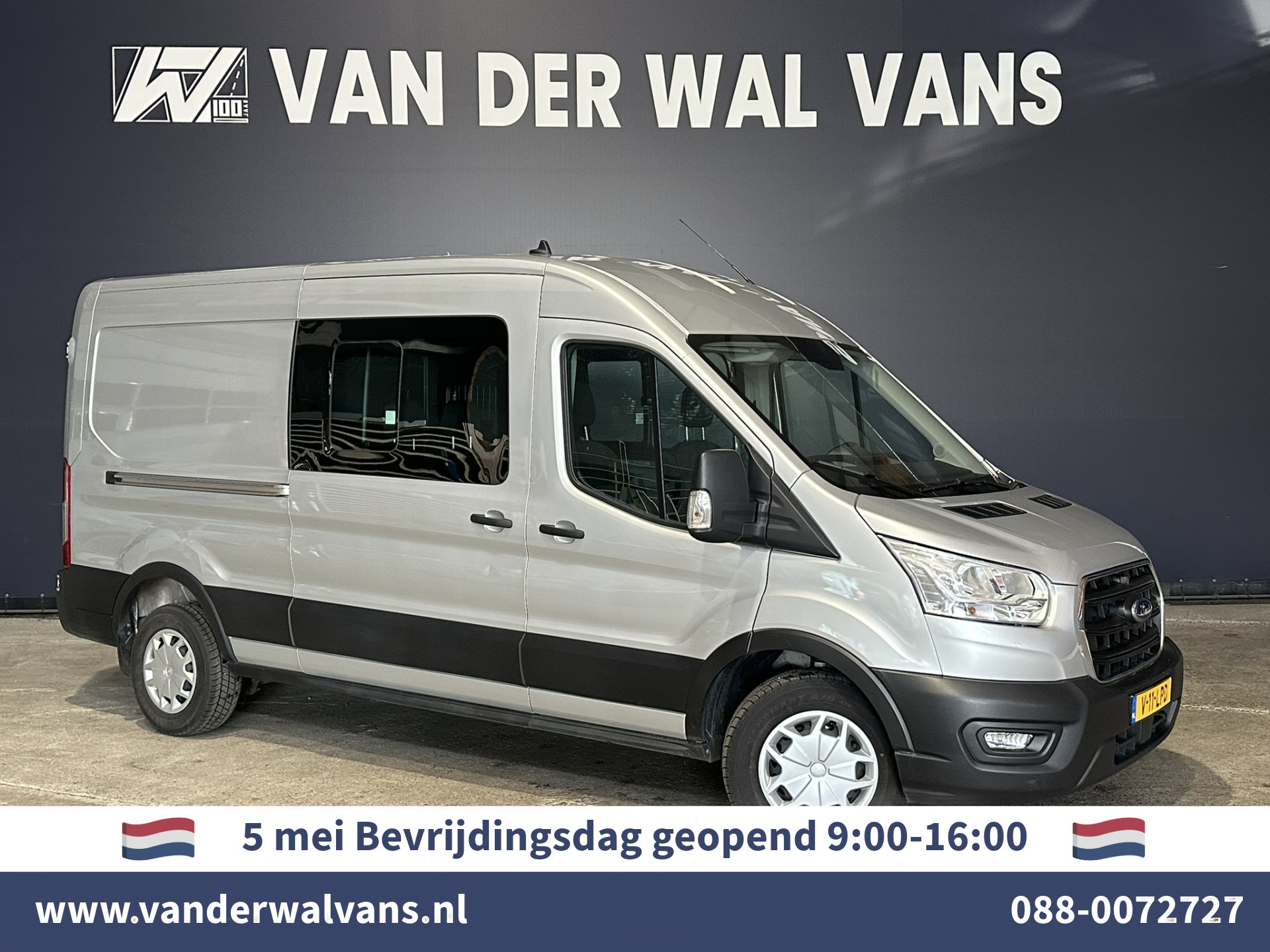 Ford Transit 2.0 TDCI 131pk L3H2 Dubbele Cabine Euro6 Airco | 6-zits | 2500kg Trekhaak | Cruisecontrol, Parkeersensoren, Verwarmde voorruit
