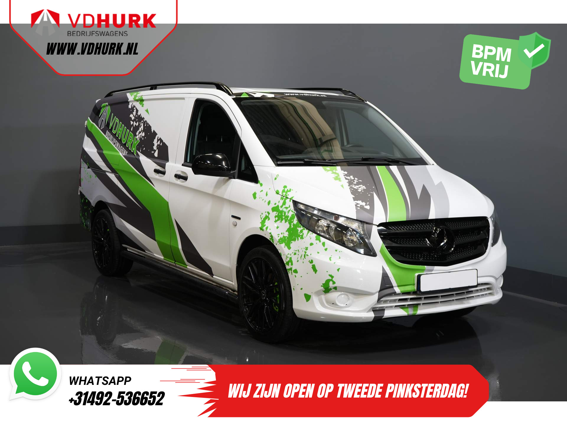 Mercedes-Benz eVito DEMO BPM VRIJ! 19"/ HG Zwart Pakket/ Spoiler/Sidebars/ L2/ Navi/ Camera/ Stoelverw.