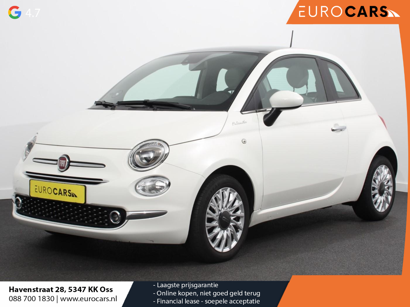 Fiat 500 1.0 Hybrid Dolcevita Parkeersensor achter Climate control Radio Panoramadak Cruise control