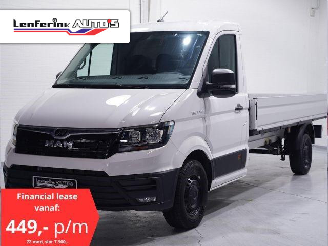 MAN TGE 2.0 TDI 140 pk L4 Pick Up / Open Laadbak BPM vrij Airco, Apple Carplay, Cruise Control, LxBxH 430x203x40 cm