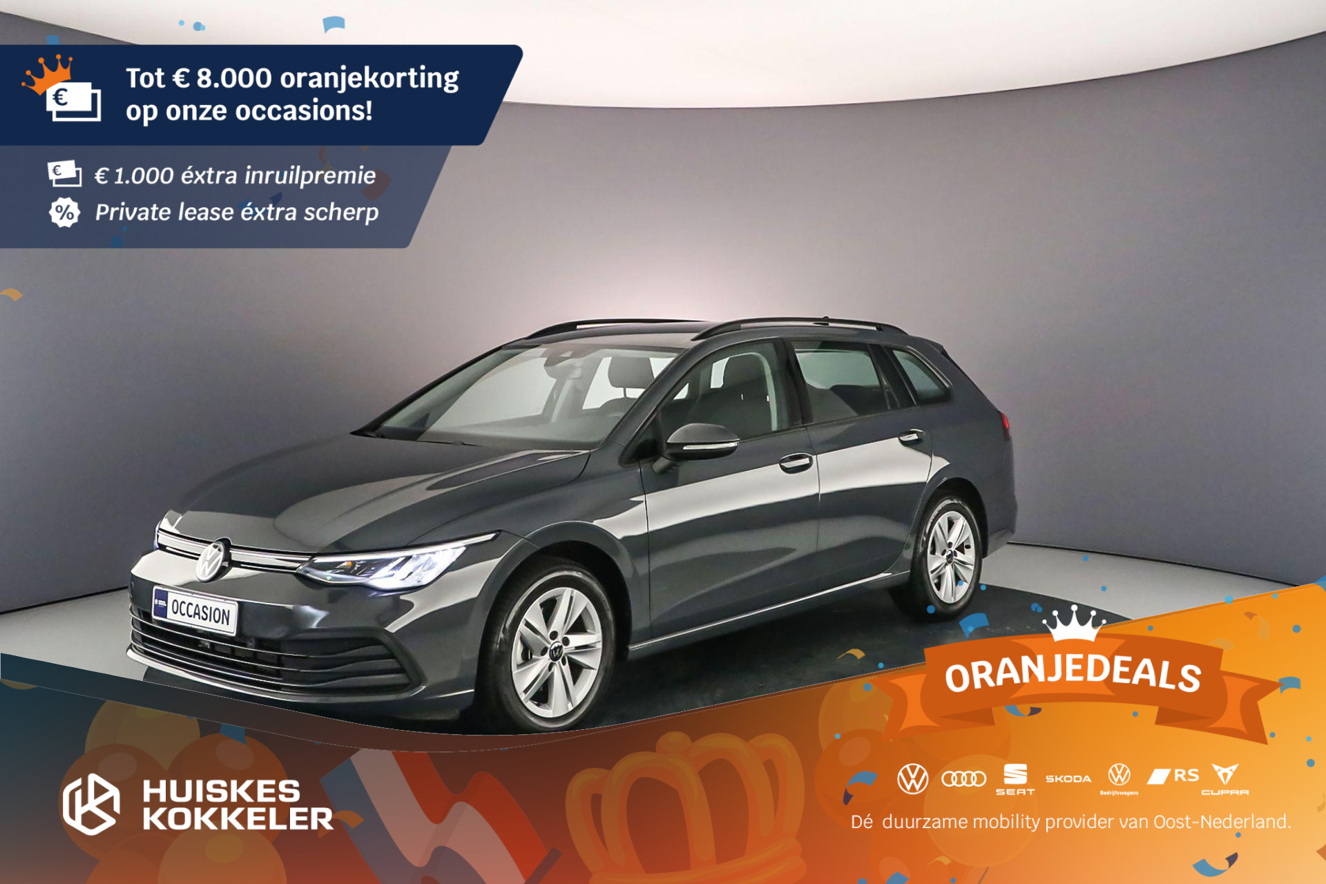 Volkswagen Golf Variant Life 1.0 eTSI 110pk DSG Automaat Adaptive cruise control, Parkeersensoren, Navigatie, Stoelverwarming, App connect, Airco, DAB, Radio, Stuurwiel verwarmd