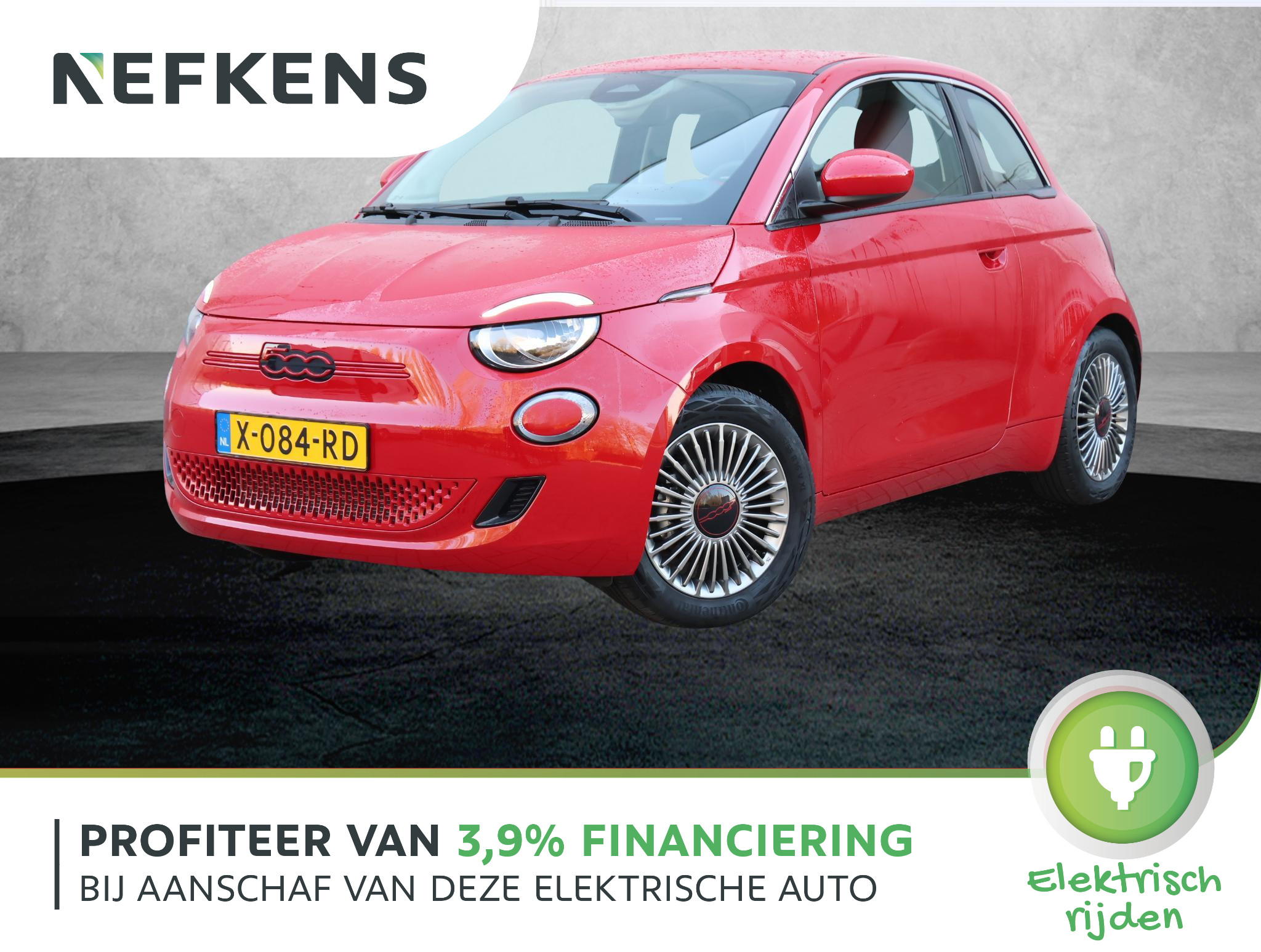 Fiat 500 Red 24kWh | 1ste eigenaar | Camera | Climate | AppleCarplay | FULL LED | Keyless