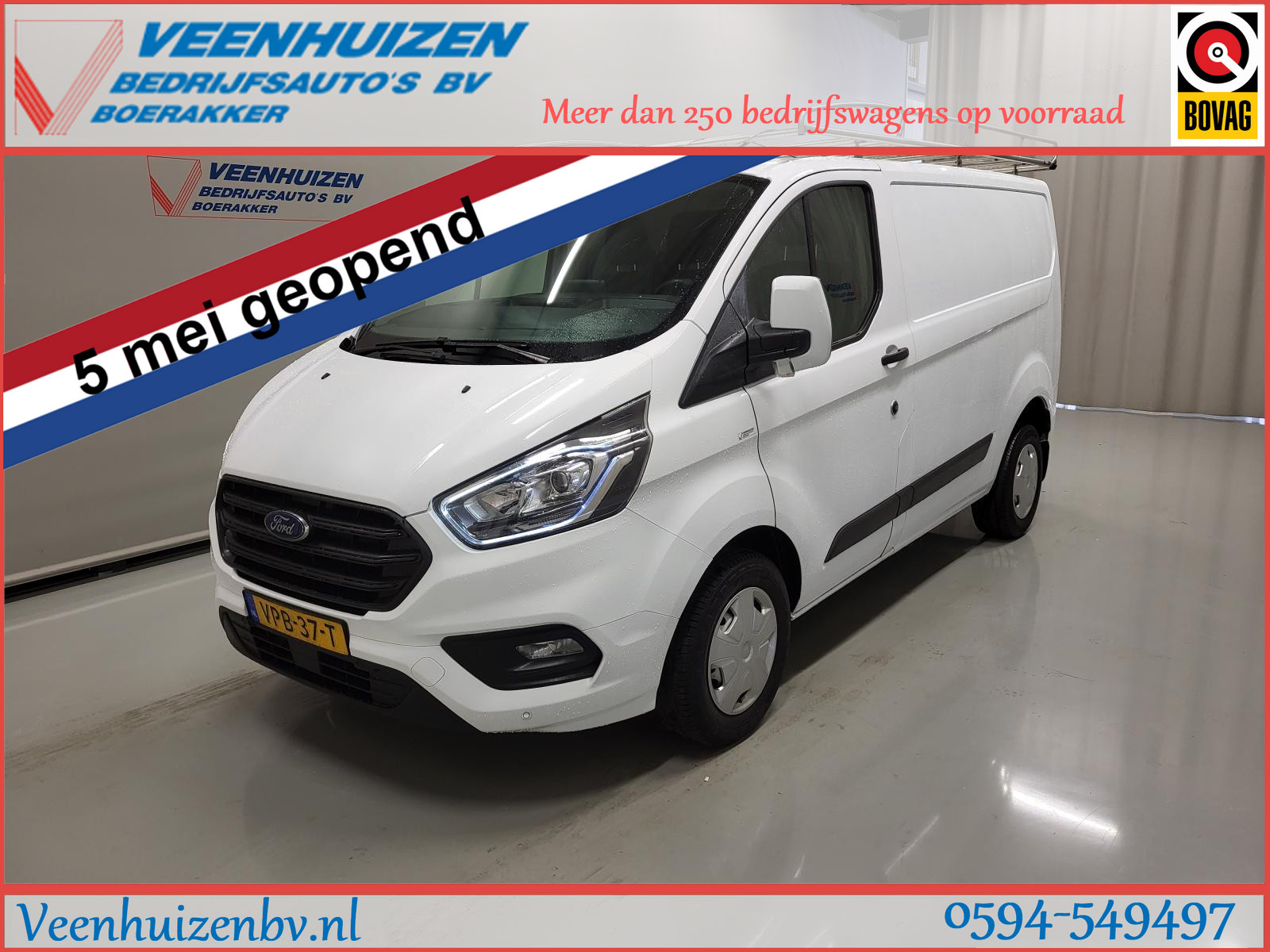Ford Transit Custom 2.0TDCI 105PK Imperiaal Euro 6!