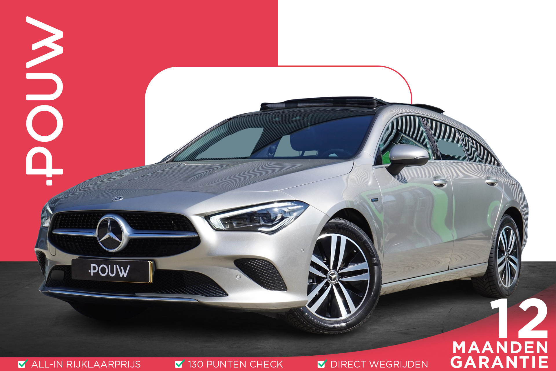 Mercedes-Benz CLA Shooting Brake 250 e 218pk Business Solution Luxury Limited | Panoramadak | Trekhaak wegklapbaar | Leder | Sfeer Verlichting