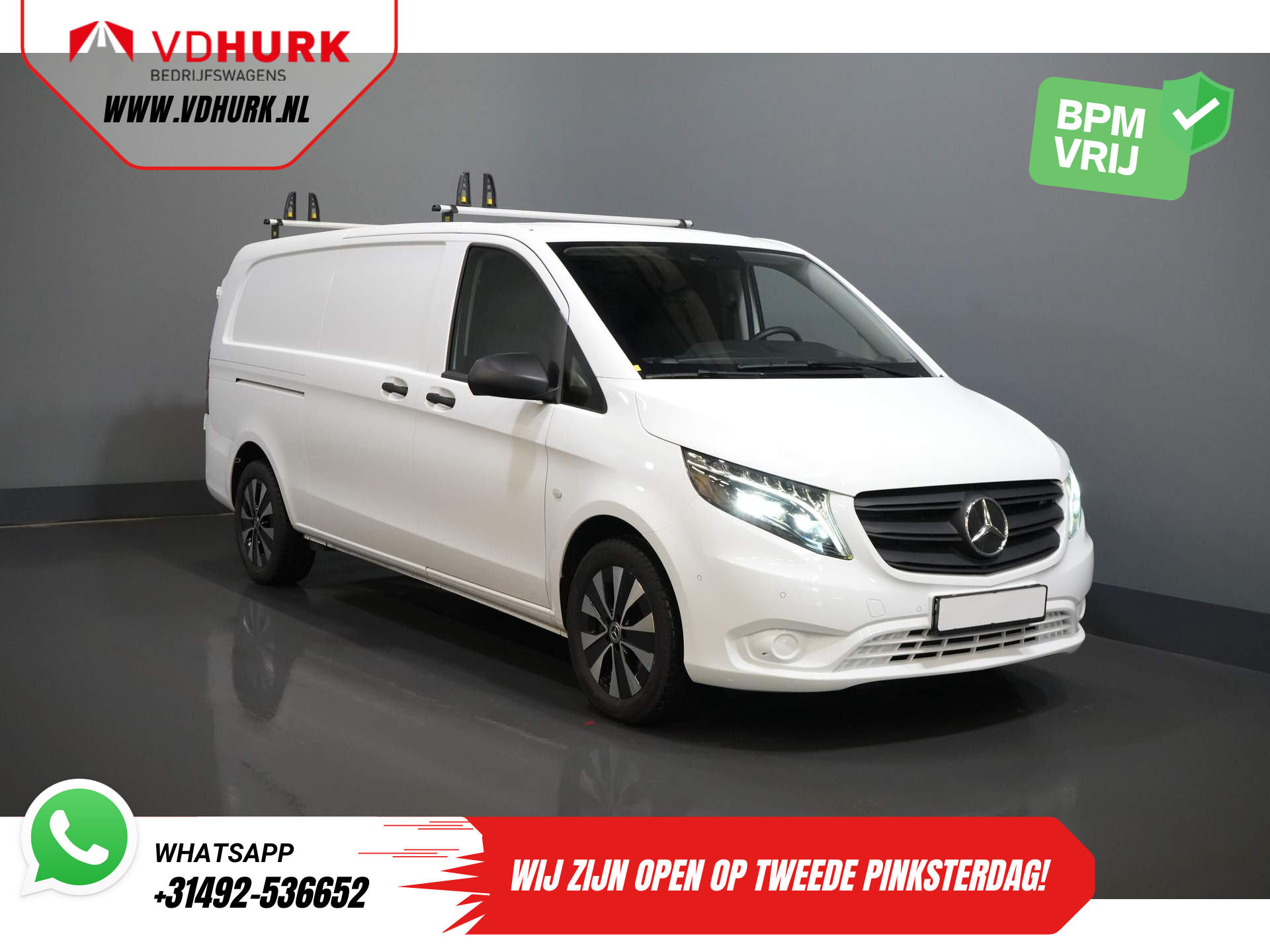 Mercedes-Benz Vito 119 CDI Aut. L3 XL ZGAN (DEMO) BPM VRIJ! Standkachel/ Inrichting/ LED/ Stoelverw./ CarPlay/ Camera/ Navi/ LMV/ Cruise/ PDC/ Trekhaak