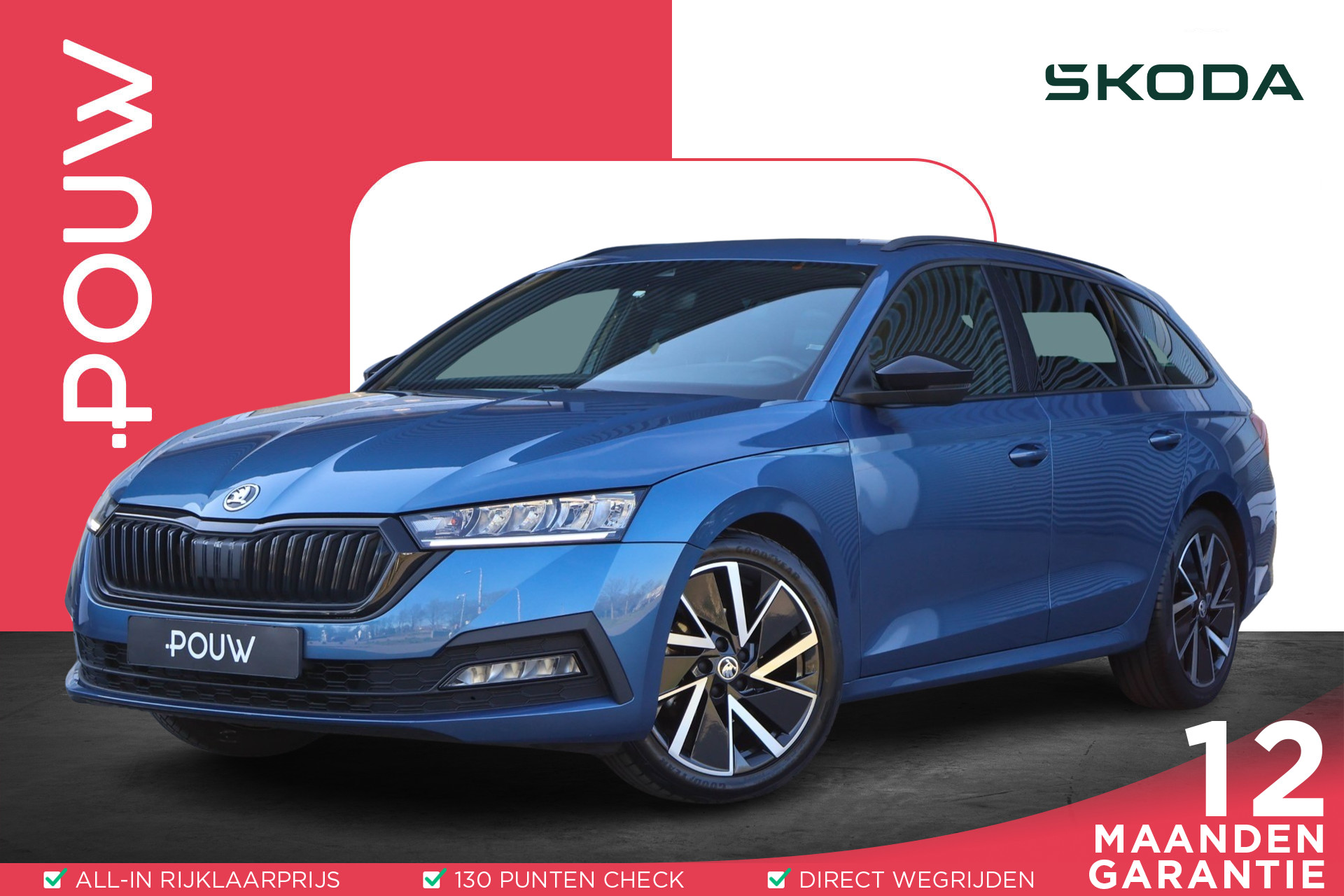 Škoda Octavia Combi 1.0 e-TSI 110pk DSG Sport Business | Sportstoelen | Navigatie | Apple CarPlay / Android Auto | Elektrische Achterklep