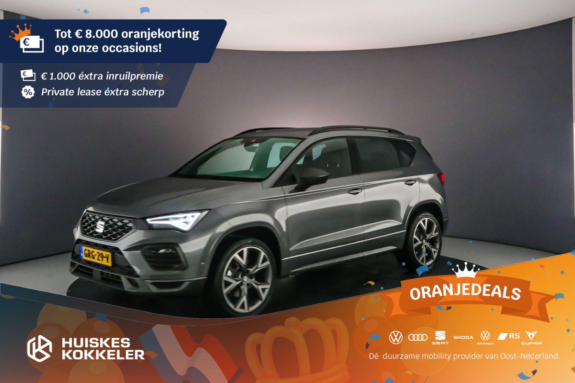 SEAT Ateca FR Business Intense 1.5 TSI 150pk DSG Automaat Achteruitrijcamera, Navigatie, Elektrische achterklep, Beats audio, Cruise control, Parkeersensoren, Stuurwiel verwarmd, Stoelverwarming