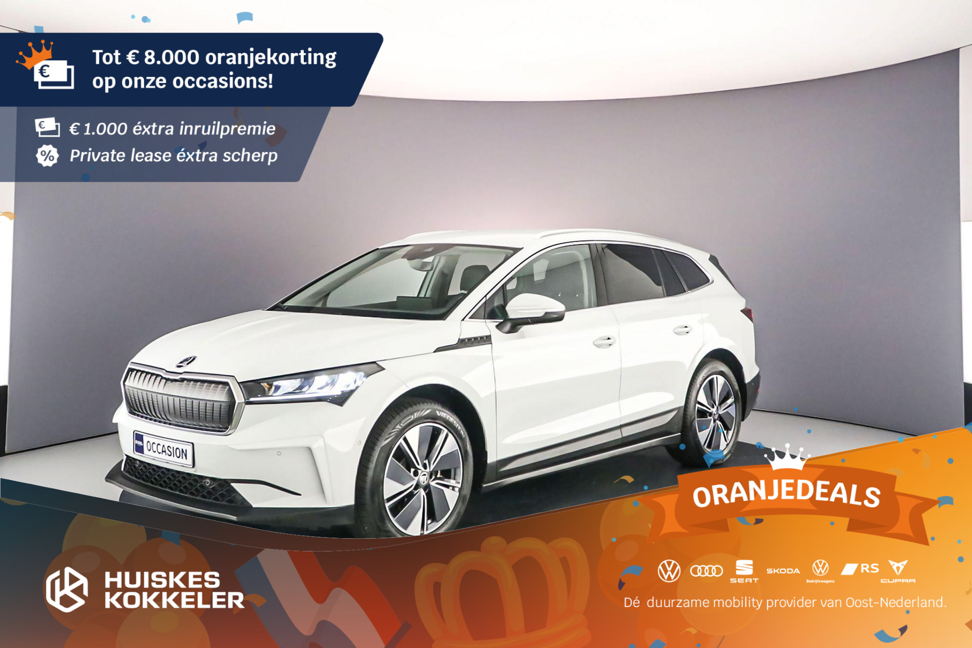 Škoda Enyaq iV 80 204pk Automaat Achteruitrijcamera, Navigatie, LED verlichting, Airco, DAB, Cruise control, Parkeersensoren, App connect
