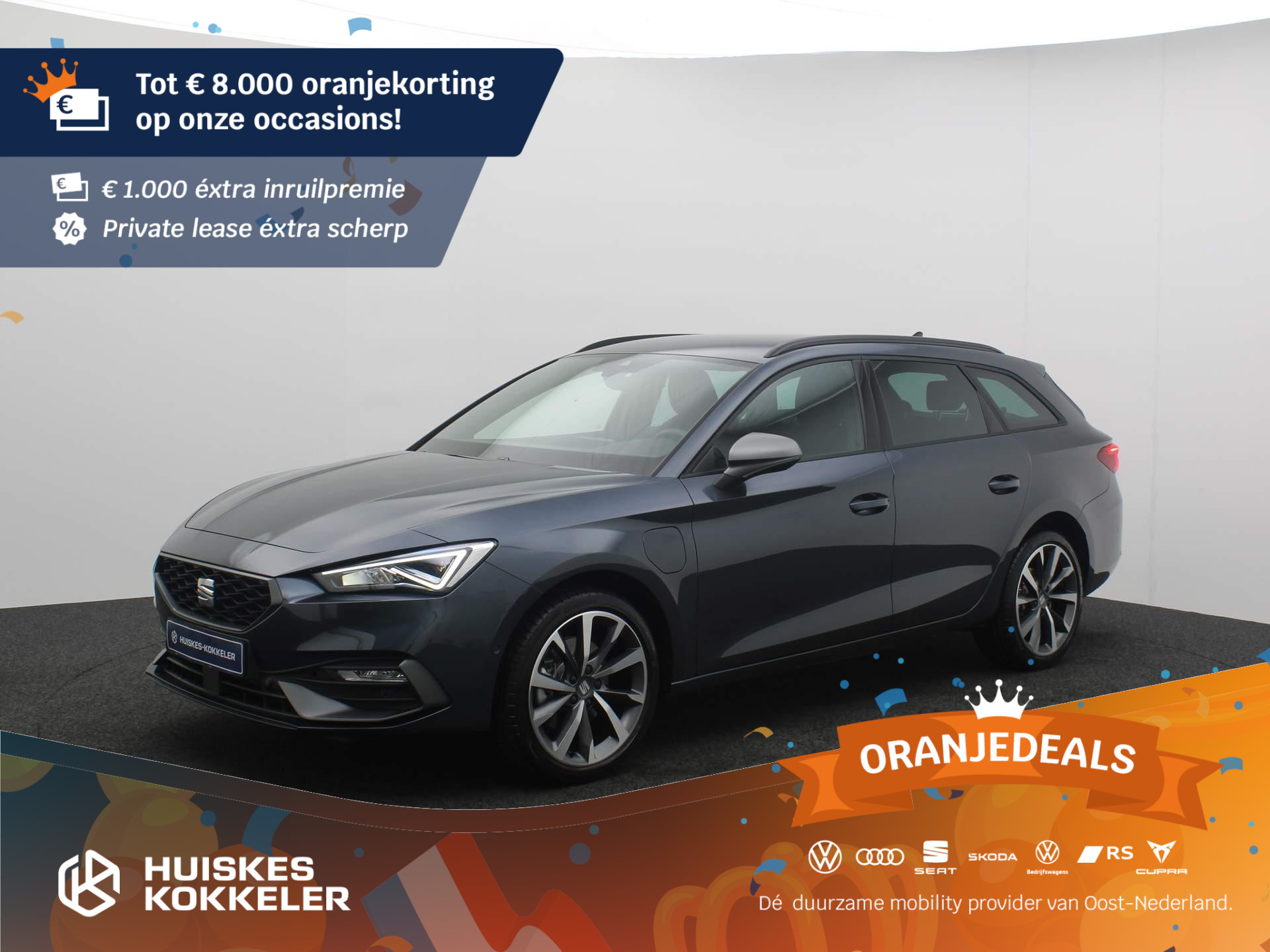 SEAT Leon Sportstourer FR Business Intense 1.4 TSI e-Hybrid 204pk DSG Automaat Trekhaak, Adaptive cruise control, Elektrische achterklep, Navigatie, Parkeer assistent, Stoelverwarming, LED verlichting, Achteruitrijcamera, Parkeersensoren